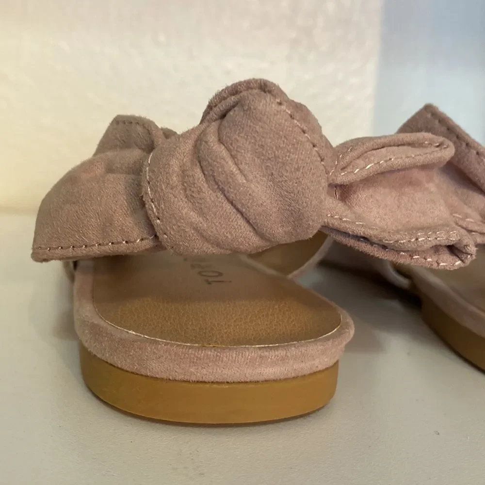 Torrid Faux Suede Tan Sling Back Bow Ballet Flat Shoe